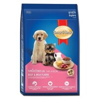 Combo 5 gói thức ăn dành cho chó nhỏ vị bò nướng và sữa - Smartheart Puppy gói 400g