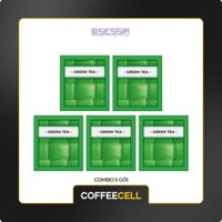 Combo 5 gói Trà xanh với Bạch sâm Hoàng đế (5 gói x 3g) - COFFEECELL - Hàng Chính Hãng