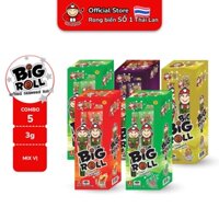 [COMBO 5 HỘP (6 GÓI/HỘP) TẶNG 12 GÓI BIG SHEET] Snack Rong Biển Taokaenoi BIG ROLL (3g/gói) Truyền Thống, Cay, BBQ, Mực