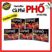 Combo 5 Hộp Cafe Phố - Cà Phê Sữa Đá Ngon Chuẩn Vị, Tiện Lợi (10 Gói/Hộp)