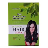 COMBO 5 HỘP DẦU GỘI LÀ ĐEN SHAMPOO HAIR COLOR, DẦU GỘI LÀ ĐEN 1 HỘP 10 GÓI 30ML