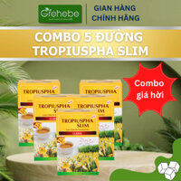 Combo 5 Hộp Đường Bắp Ăn Kiêng TROPIUSPHA SLIM - Đường năng lượng thấp (Hộp 50 gói x 2,5g)