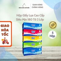 COMBO 5 Hộp Giấy Lụa Pulppy 180 Tờ 2 Lớp Siêu Mịn Cao Cấp [ Hàng Mới Chính Hãng]