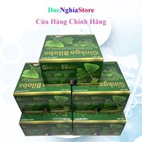 Combo 5 hộp Hoạt huyết dưỡng não, giúp bổ sung dưỡng chất cho não - GINKGO BILOBA 240mg  - hộp 100 viên (xanh nhạt)