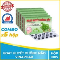 Combo 5 hộp Hoạt huyết dưỡng não Vinaphar, Hộp 100 viên