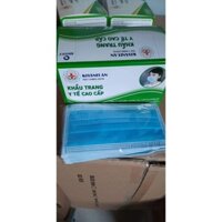 COMBO 5 HỘP , HỘP 50 CÁI KHẨU TRANG KHÁNH AN 4 LỚP CAO CẤP KHÁNG KHUẨN (MÀU XANH)