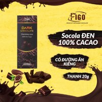 Combo 5 Hộp Kẹo Socola Đen 100% Cacao Có Đường Ăn Kiêng FIGO 20g