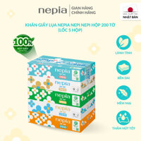 Combo 5 hộp khăn giấy lụa NEPIA Nepi Nepi (1000 tờ) không gây kích ứng, nhẹ dịu và an toàn cho mọi làn da