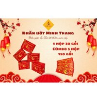 COMBO 5 HỘP - Khăn Ướt Chúc Mừng Năm Mới Minh Trang - 5 Hộp 150 Cái - Chất Lượng Cao