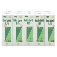 [Combo 5 hộp] Nước muối sinh lý Natri clorid 0,9% 10ml, giúp vệ sinh mắt, mũi, tai