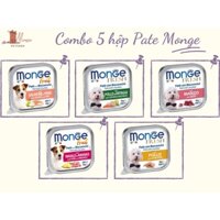 COMBO 5 HỘP PATE MONGE DÀNH CHO CHÓ - HỘP 100G