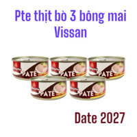 Combo 5 hộp Pate thịt bò 3 bông mai Vissan 150g date mới