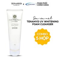 (Combo 5 Hộp) Sữa rửa mặt dành cho da khô và da nhạy cảm Fresh White Sand By Tenamyd UV Whitening Foam Cleanser 120ml