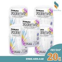 Combo 5 hộp Tăm chỉ kẽ răng nha khoa cao cấp Okamura Nhật bản hộp 70 cây