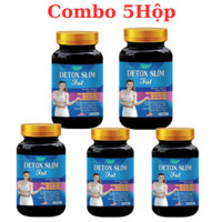 Combo 5 Hộp Viên Uống Hỗ Trợ Giảm Cân Detox Slim Fat Hỗ Trợ Đốt Cháy Mỡ Bụng, Mỡ Eo, Mỡ Đùi- Hộp 30 Viên