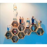 Combo 5 kệ gỗ tổ ong treo tường decor