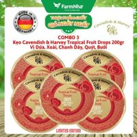 (Combo 5) Kẹo Cavendish & Harvey Tropical Fruit 200g Mây Hộp Thiếc - Kẹo Đức với Phiên Bản Đặc Biệt