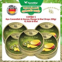 (Combo 5) Kẹo trái cây Cavendish & Harvey Vị Mango Kiwi 200g - Hương vị tuyệt vời từ Đức