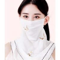 COMBO 5 KHĂN MÀU TRẮNG - PHỤ KIỆN THỜI TRANG HÈ SIÊU XINH - KÈM KHẨU TRANG BẢO VỆ BỤI BẨN