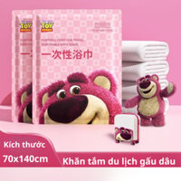 Combo 5 Khăn tắm du lịch Gấu Dâu Lotso tiện lợi , an toàn , thấm hút tốt