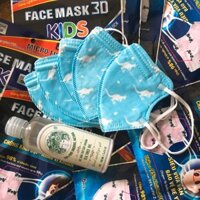 COMBO 5 KHẨU TRANG CHO BÉ 3D FACE MASK KID + 1 CHAI GEL RỬA TAY KHÔ 100-300ml MÀNG LỌC CHÂU ÂU