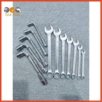 Combo 5 khóa ống điếu chữ L thép CRV cứng cáp (8,10,12,13,14) và 7 khóa cờ lê (8,10,12,13,14,17,19) chuyên sửa chữa xe