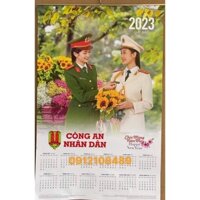 combo 5 Lịch 1 tờ “Công an nhân dân”, nẹp sắt (khổ 45 x 70cm)