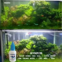 Combo 5 lọ AVAKON làm trong nước bể cá cắt rêu tảo, bảo vệ cá nuôi mỗi lọ 20ml