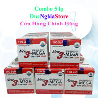 Combo 5 lọ - Dầu Cá ALASKA OMEGA 3 hỗ trợ hệ tim mạch, trí não, tăng cường thị lực, sáng mắt, giảm nguy cơ về tim mạch