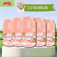 Combo 5 Lọ tỏa hương Forlove Đào Hương tự nhiên dễ chịu khử mùi sáp thơm phòng thế hệ mới 50 ngày