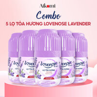 Combo 5 Lọ tỏa hương Lovenose hương Lavender thơm tự nhiên dễ chịu khử mùi sáp thơm phòng thế hệ mới 48 ngày- 180ml