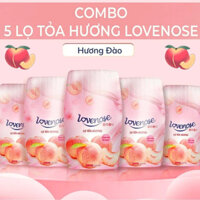 Combo 5 Lọ tỏa hương thơm phòng Lovenose mùi Đào Nho Dứa, sáp thơm  hệ mới dạng nước thơm lâu tới 60 ngày