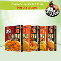 Combo 5 Loại Cà Ri 3 Phút Ông Chà Và 200g (Gà Cay, Gà Không Cay, Bò Cay, Bò Không Cay và Dê)