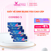 Combo 5 lốc 10 cuộn giấy vệ sinh không lõi Bless you cao cấp