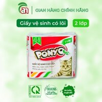 Combo 5 lốc Giấy vệ sinh cuộn nhỏ có lõi PONYO 2 lớp Lốc 4 cuộn - Thiên An Nam paper