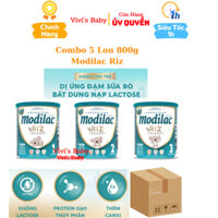 [Combo 5 Lon] Sữa Modilac Riz số 1, 2, 3 Lon 800g dành cho trẻ dị ứng đạm bò và bất nạp Lactose nhập khẩu Pháp Mẫu Mới