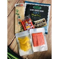 Combo 5 món kimbap hấp dẫn ( Rong biển 10 lá, Củ cải vàng, xúc xích, mành tre, thanh cua)