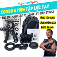 Combo 5 món tập cơ tay, lực tay cánh tay mạnh mẽ - Kìm bóp tay có máy đếm, vòng bóp tay silicon tập ngón tay tiện lợi