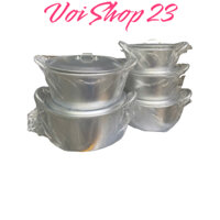 Combo 5 Nồi Nhôm Nguyên Chất Kích Thước 16-24cm - Không Han Gỉ