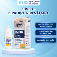 Combo 5 Nước Nhỏ Mắt IANA Tốt Cho Người Cận Thị, Thường Xuyên Đeo Len, Kính Áp Tròng