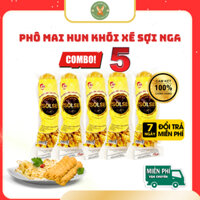 COMBO 5 Phô mai hun khói SOLSE 100g, phô mai xông khói xé sợi Nga, đồ ăn vặt
