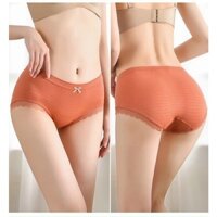 Combo 5 quần lót nữ dệt kim lượn sóng đính nơ kháng khuẩn thoáng mát