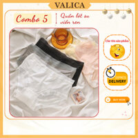 Combo 5 Quần Lót Su Viền Ren Gợi Cảm - Set 5 Quần Chip Nữ Cạp Vừa Đính Nơ Nhẹ Nhàng VALICA L369