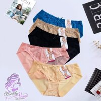 Combo 5 Quần lót thun lạnh phối ren nữ viền ép Beautiful Spring không đường viền mã 5402 bigsize  XXL