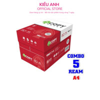 Combo 5 ream Giấy in A4, giấy photo IK Copy 80gsm độ dày cao-VPP Kiều Anh