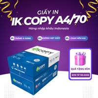 Combo 5 ream Giấy in A4, giấy photo IK Copy 70 gsm 500 tờ/Ream, đều màu không gợn sóng,độ dày cao,chữ in không lem nhòe