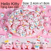 Combo 5 Sticker kèm keo dán 3D nổi dán bình nước, điện thoại - Hellokitty - 3 cái