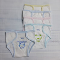 Combo 5 Tã Dán Sơ Sinh Trắng Viền Màu Jou/Size 1-3 Cho Bé Sơ Sinh Đến Dưới 7Kg/Tã Vải/Quần Đóng Bỉm/Chất Vải 100%Cotton