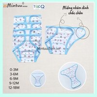 Combo 5 tã dán vải sơ sinh viền kansai in bông thương hiệu Mintuu, chất liệu 100% Cotton in hoạ tiết xinh xắn- 1091