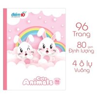 COMBO 5 TẬP / 10 TẬP HỌC SINH 96 TRANG 4 Ô LY 80GSM ĐIỂM 10 THIÊN LONG TP-NB053 (HÌNH NGẪU NHIÊN)
